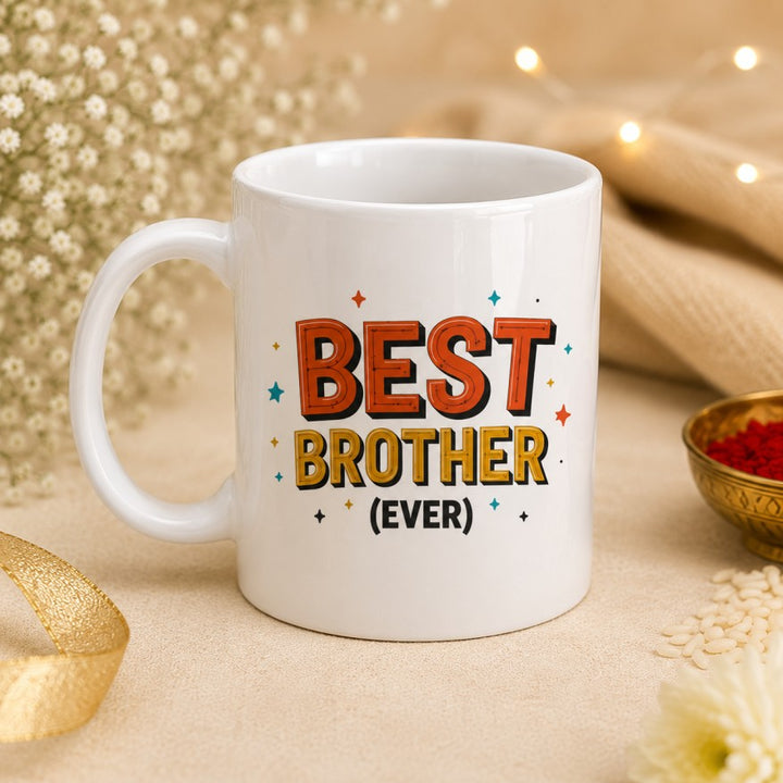 Best Brother Ever ceramic coffee mug for Raksha Bandhan gift hamper