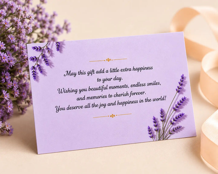 Rarejoy Gifts lavender-themed greeting card with heartfelt wishes, perfect for birthdays, thank you gifts, friendship gifts, Women's Day, and special occasions.