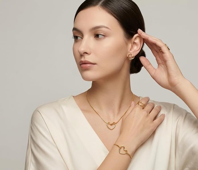 Heart Shaped Anti Tarnish Jewellery Set