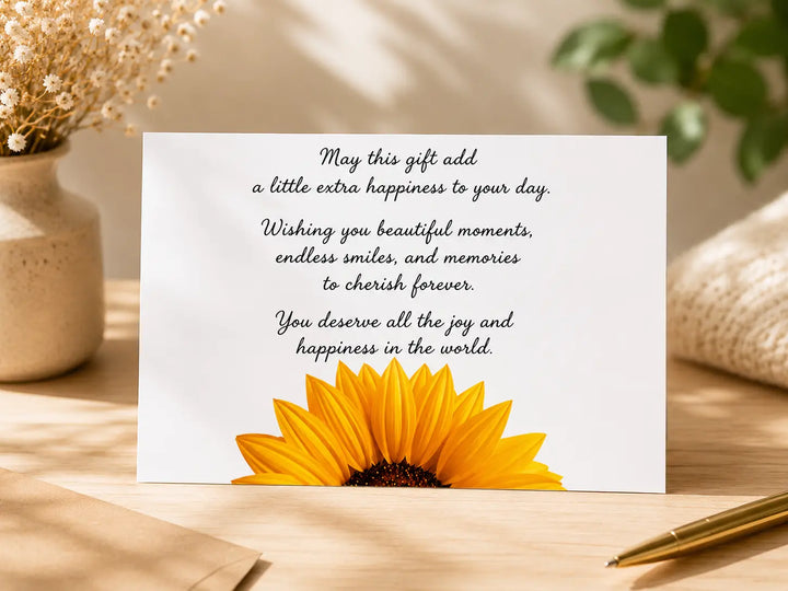 Rarejoy Gifts sunflower greeting card with heartfelt appreciation message, perfect for birthdays, thank you gifts, Women's Day, friendship gifts, and special occasions.